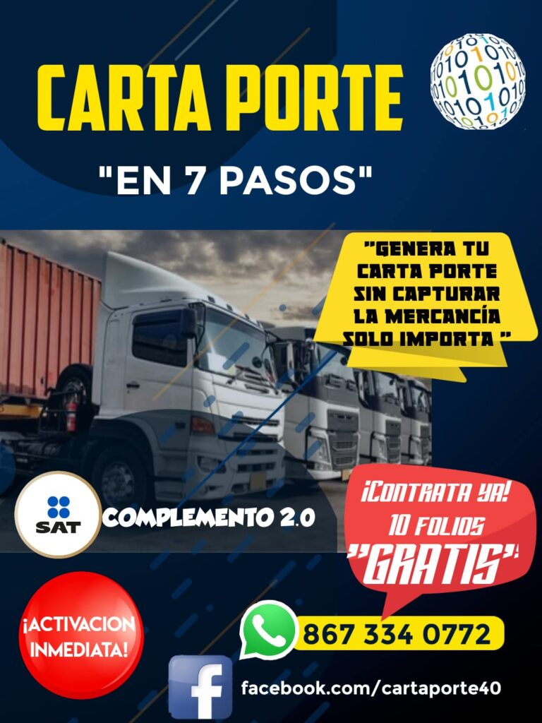 Carta porte 10 timbres de prueba gratis