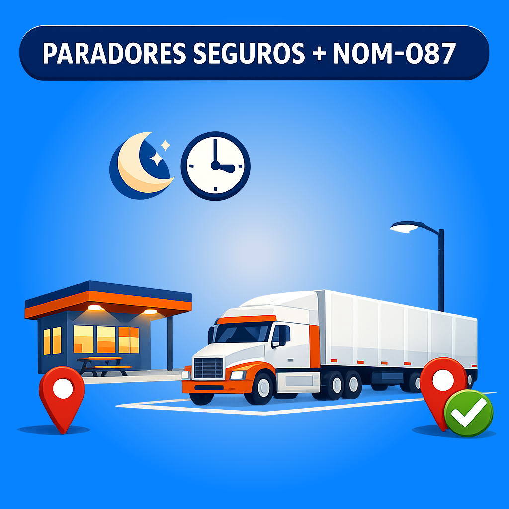 Cumplir pausas sin exponerte: planeación de paradores por ruta.