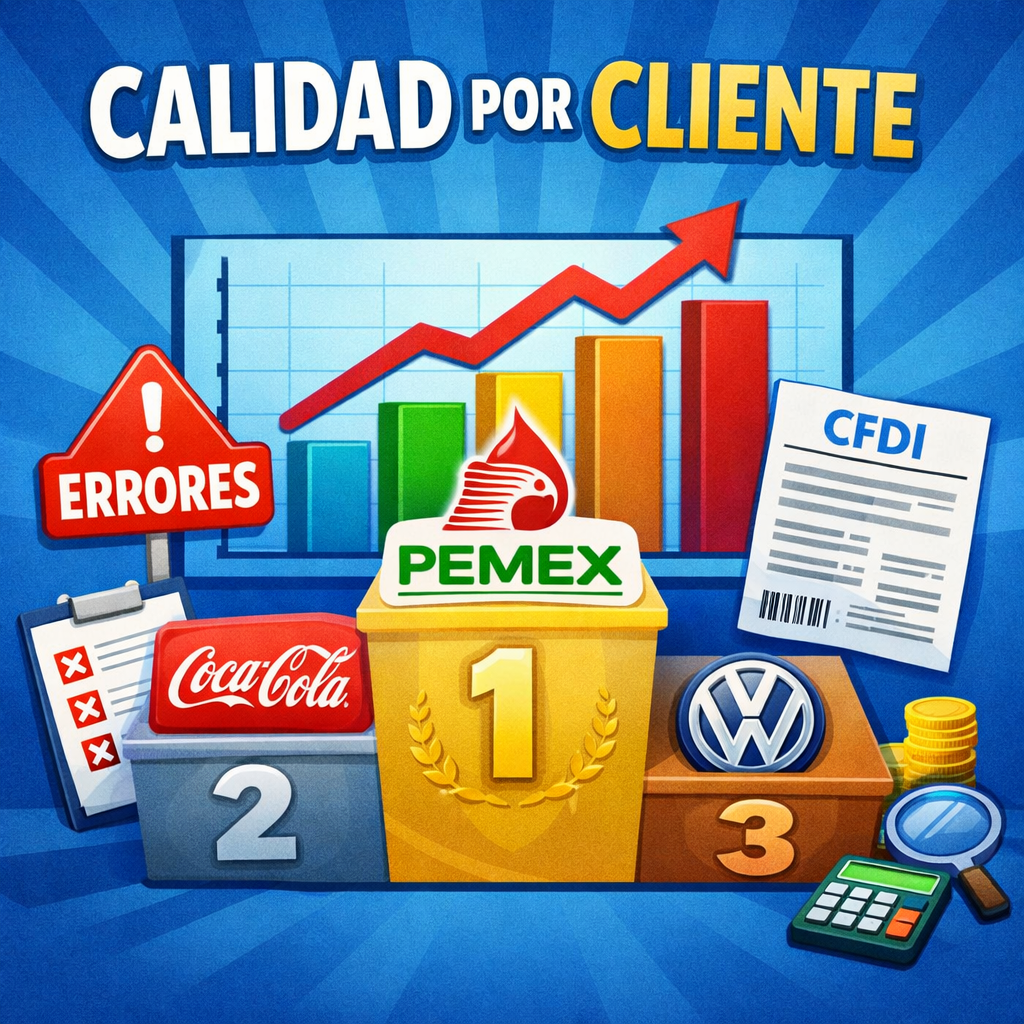 Auditoría por cliente: ranking de “quién manda peor la info”