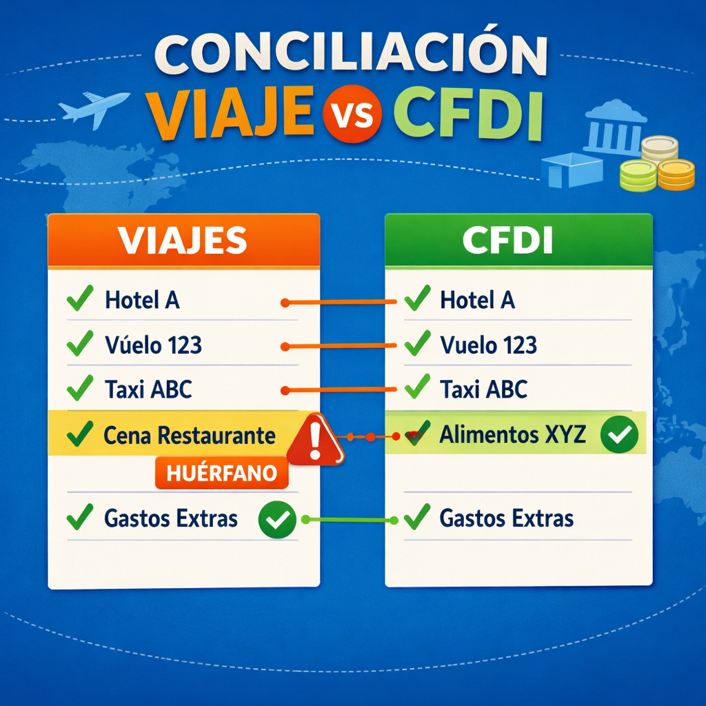 Conciliación viaje vs CFDI: cómo detectar viajes “huérfanos”